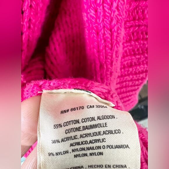 Anthropologie moth pink cardigan open front chunky knit cute girly bright summer - Picture 4 of 7